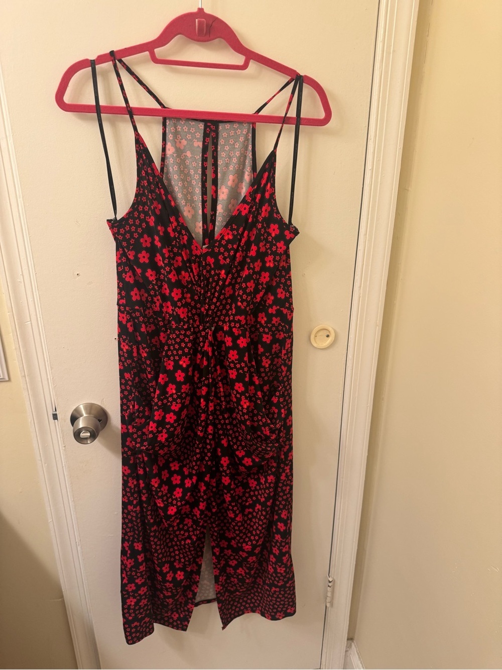 NWT BCBGeneration Black Dress with Red Floral Print